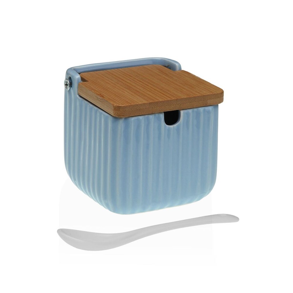 Sugar Bowl Versa Blue Ceramic Bamboo Dolomite 8,3 x 8,3 x 8,3 cm