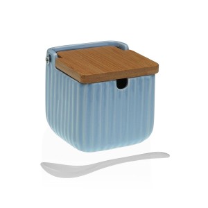 Sugar Bowl Versa Blue Ceramic Bamboo Dolomite 8,3 x 8,3 x 8,3 cm
