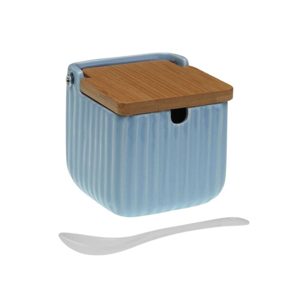 Sugar Bowl Versa Blue Ceramic Bamboo Dolomite 8,3 x 8,3 x 8,3 cm