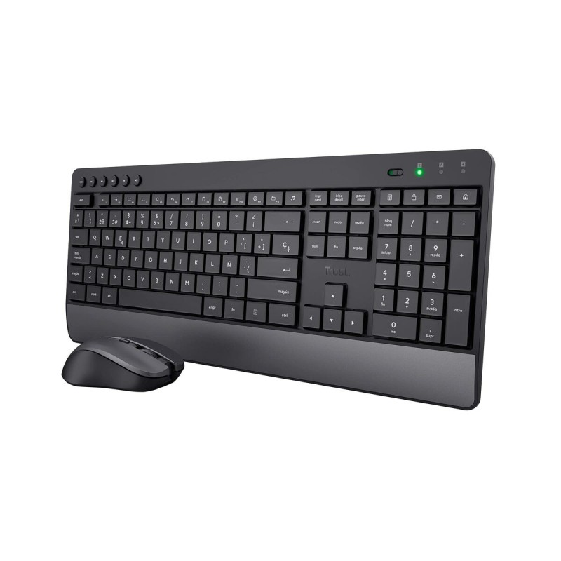 Keyboard and Mouse Trust Trezo Black Spanish Qwerty