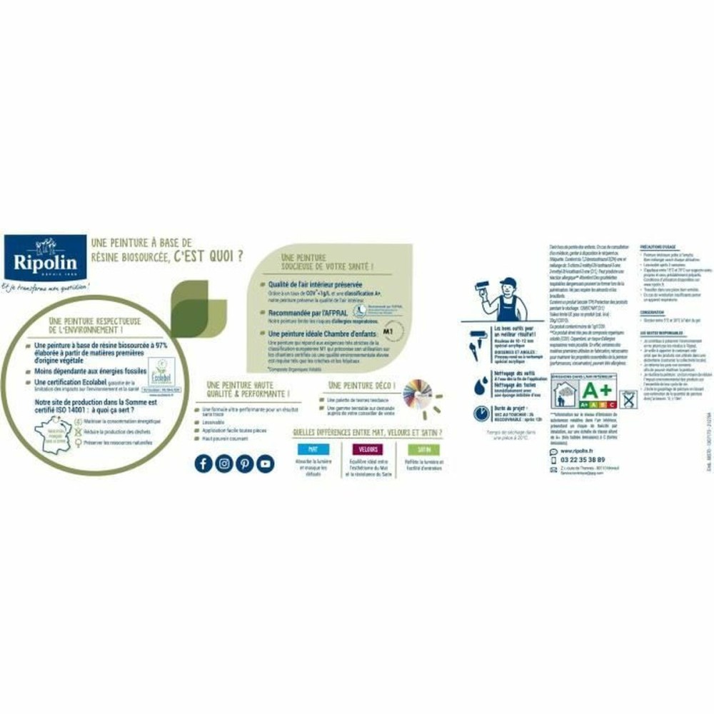 Peinture d'Apprêt Ripolin Blanc Satiné 2 L