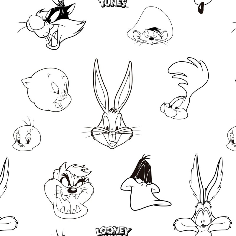 Nordic cover Looney Tunes Looney B&W White black 175 Threads 260 x 240 cm