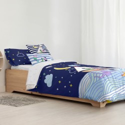 Housse de Couette Peppa Pig Sea Multicouleur 175 Fils 180 x 220 cm