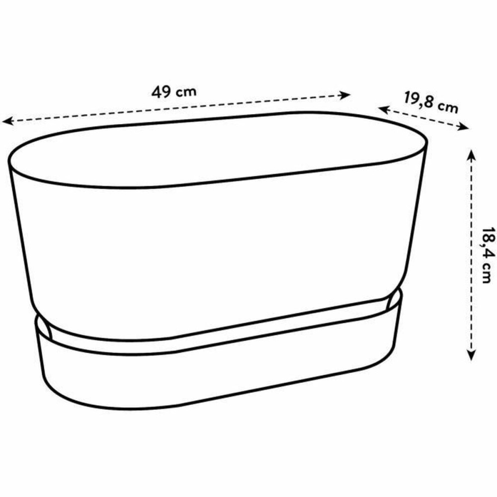 Planter Elho Black 50 cm Plastic Oval