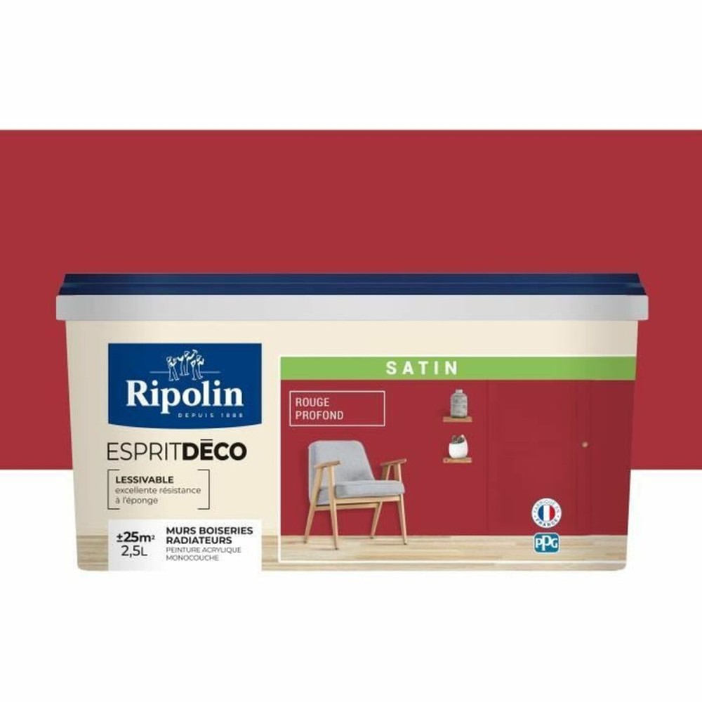 Peinture d'Apprêt Ripolin rouge Satiné 2,5 L