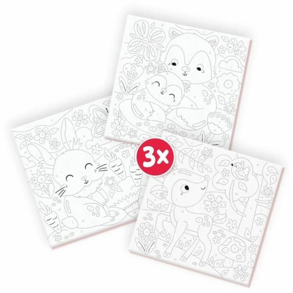 Drawing Set SES Creative Painting by number on canvas (3 Pieces)