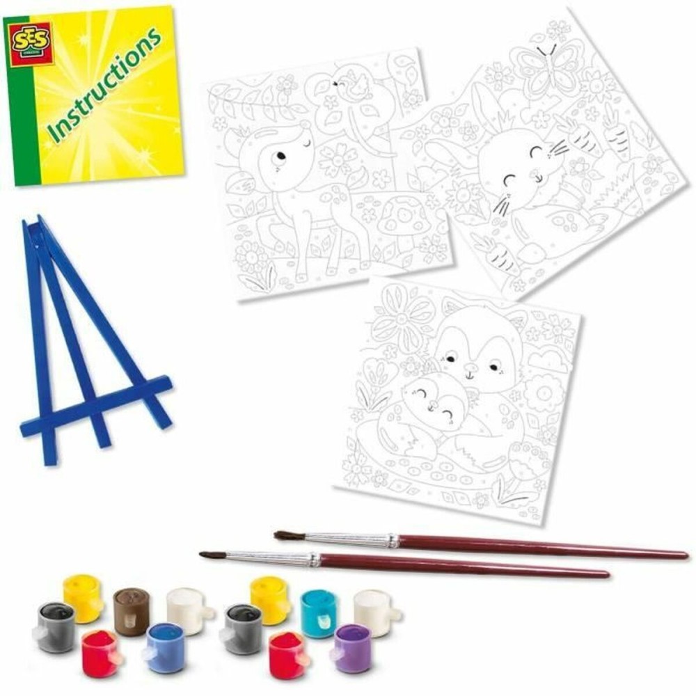 Drawing Set SES Creative Painting by number on canvas (3 Pieces)