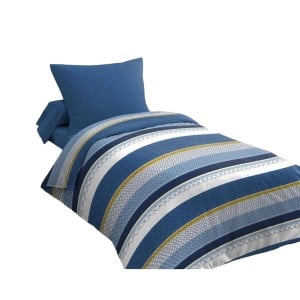 Bettbezug-Set HOME LINGE PASSION Blau Weiß 140 x 200 cm
