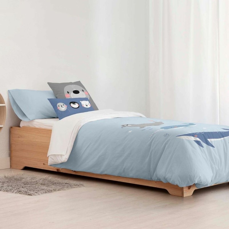 Housse de Couette Kids&Cotton Tabor Big Bleu 175 Fils 180 x 220 cm 180 x 240 cm