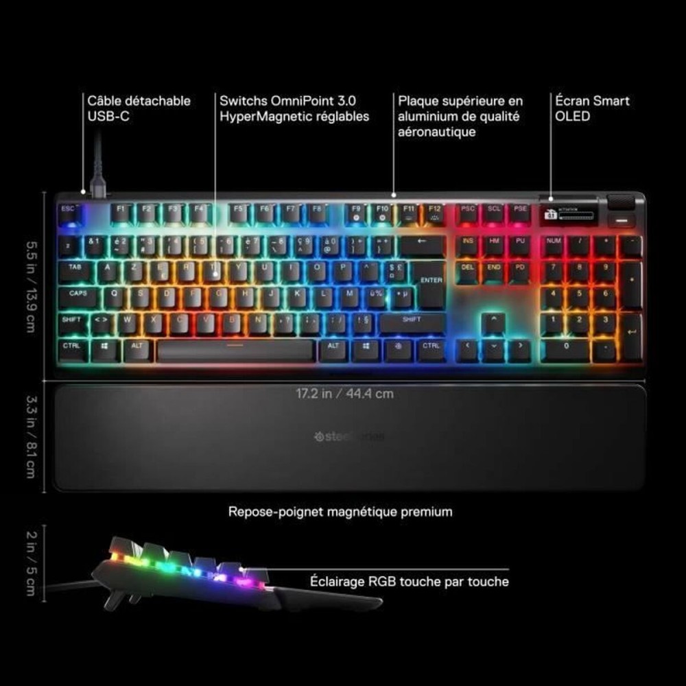 Clavier SteelSeries Apex pro gen 3 Noir Azerty Français