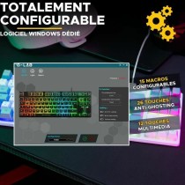 Tastatur The G-Lab KEYZ CAESIUM Grau Azerty Französisch