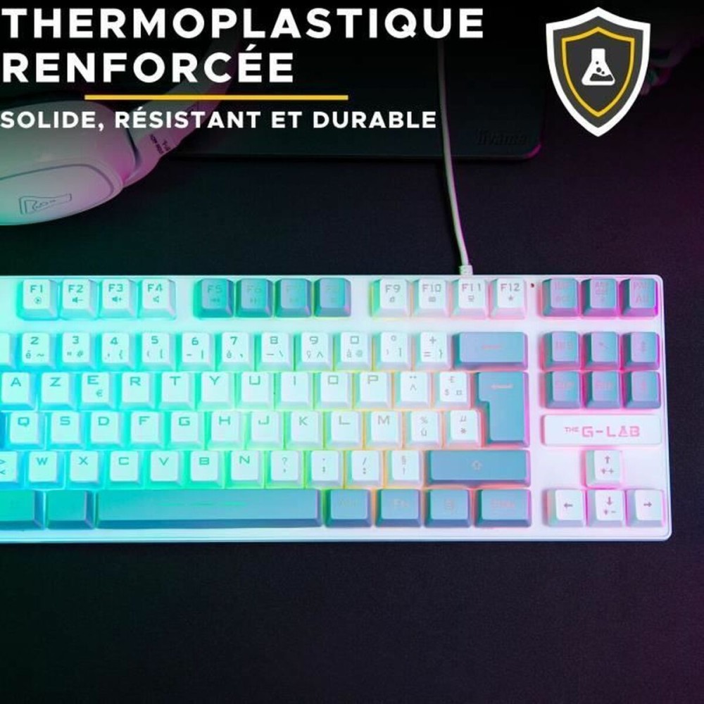 Clavier The G-Lab KEYZ CAESIUM Gris Azerty Français