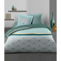 Bettbezug-Set HOME LINGE PASSION Weiß grün Smaragdgrün Doppelbett 240 x 260 cm