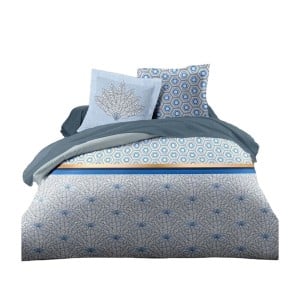 Parure de couette HOME LINGE PASSION Bleu Blanc Lit double 240 x 260 cm