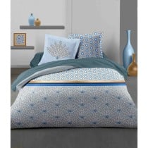 Parure de couette HOME LINGE PASSION Bleu Blanc Lit double 240 x 260 cm