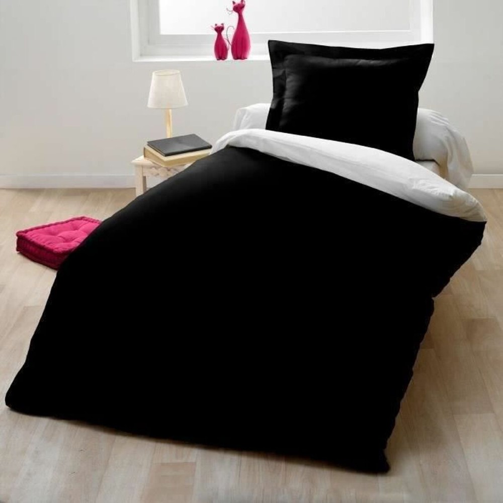 Bettdeckenbezug Lovely Home Schwarz zweifarbig 140 x 200 cm