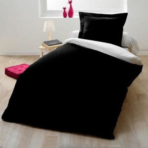 Bettdeckenbezug Lovely Home Schwarz zweifarbig 140 x 200 cm