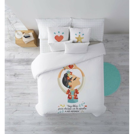 Housse de Couette Decolores Frida Multicouleur 175 Fils 220 x 220 cm