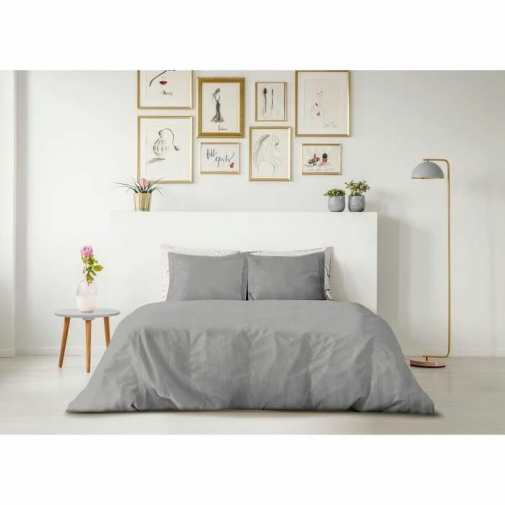Bettbezug-Set Lovely Home Grau Hellgrau 220 x 240 cm