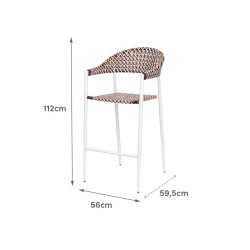 Stool Nadia White 56 x 59,5 x 112 cm