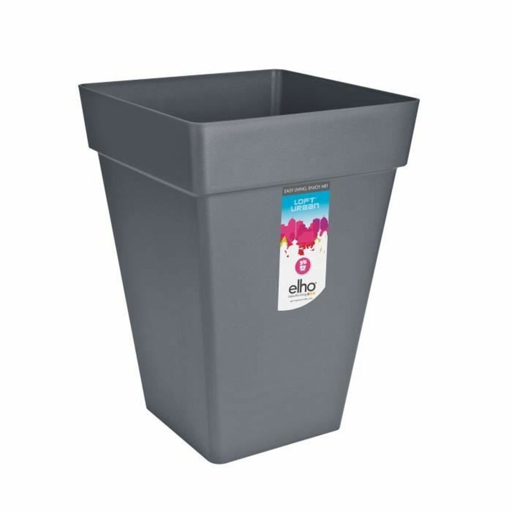 Plant pot Elho Anthracite polypropylene Plastic Squared Modern 37 cm