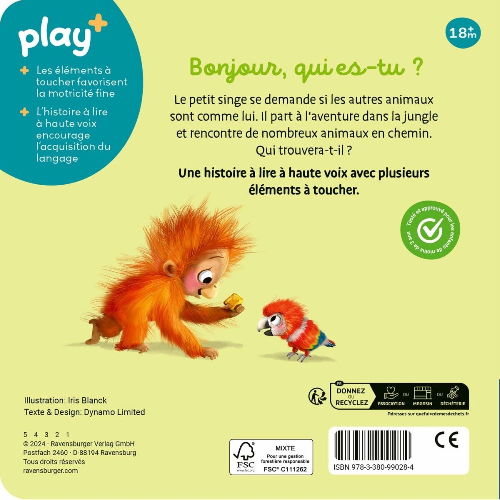 Mon premier livre musical Ravensburger Are you a monkey like me?