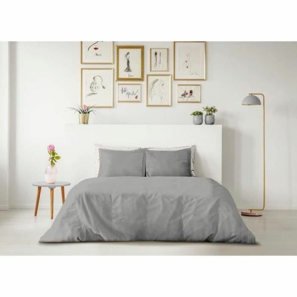 Bettbezug-Set Lovely Home Grau Hellgrau 240 x 260 cm
