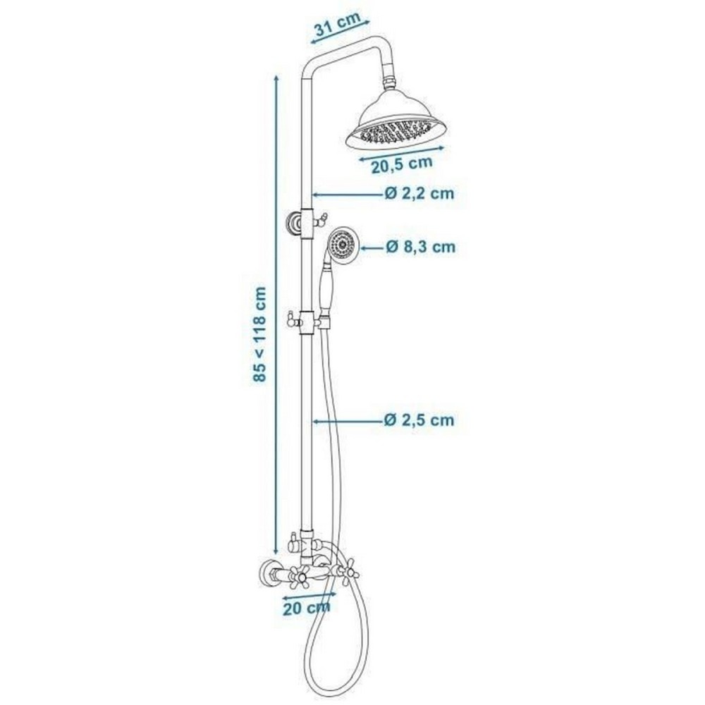 Shower Column Rousseau Bronze Stainless steel