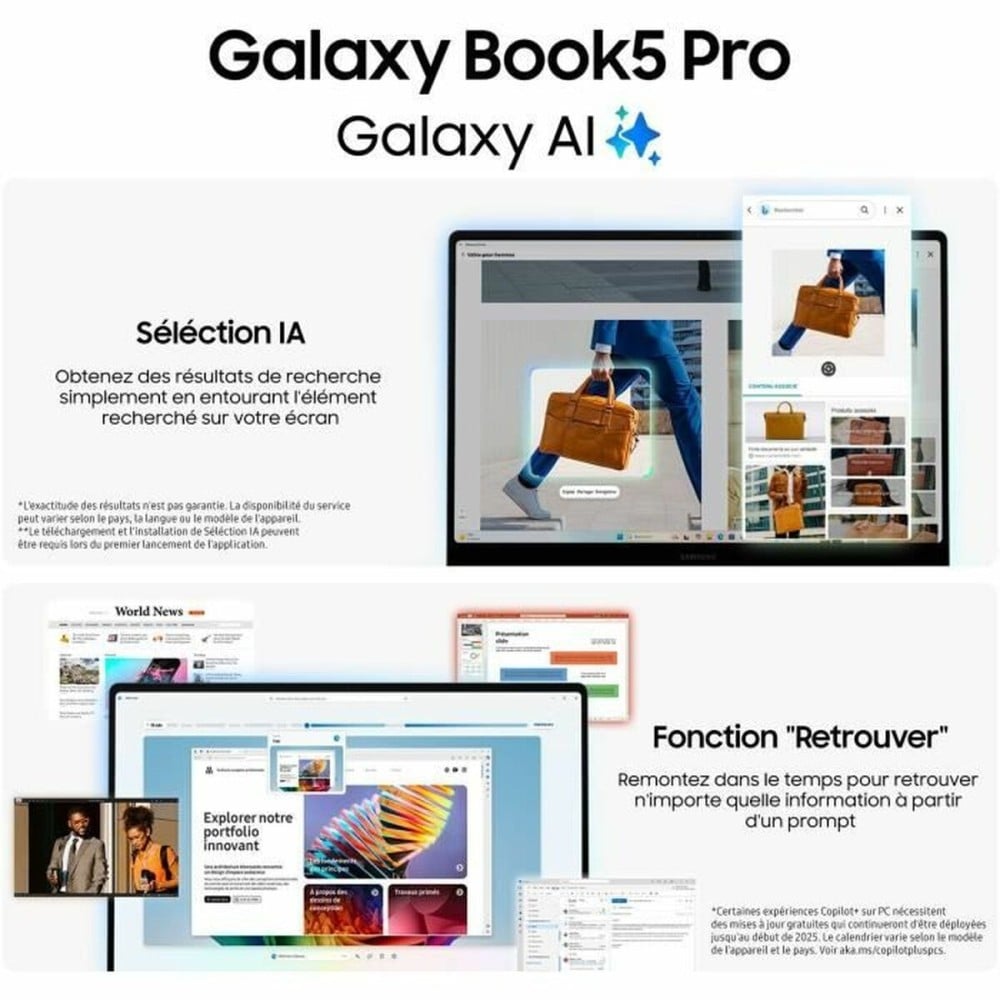 Laptop Samsung GALAXY BOOK5 PRO 16" intel core ultra 7 256V 16 GB RAM 512 GB SSD
