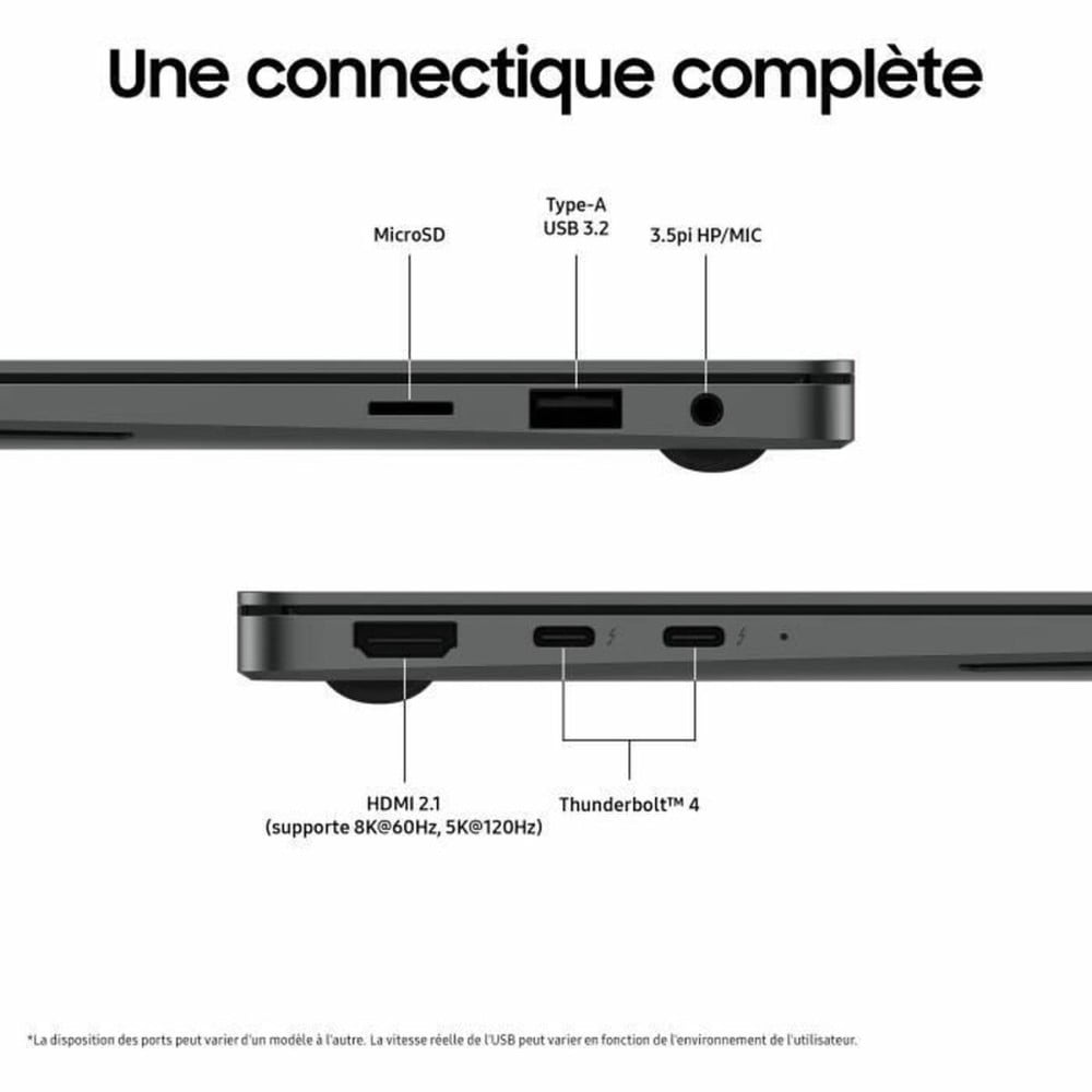 Ordinateur Portable Samsung GALAXY BOOK5 PRO 16" intel core ultra 7 256V 16 GB RAM 512 GB SSD