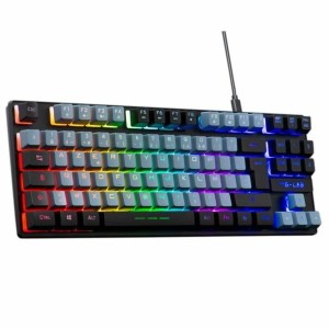 Tastatur The G-Lab KEYZ CAESIUM Schwarz Grau Azerty Französisch