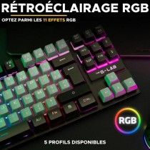 Tastatur The G-Lab KEYZ CAESIUM Schwarz Grau Azerty Französisch