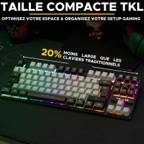 Tastatur The G-Lab KEYZ CAESIUM Schwarz Grau Azerty Französisch