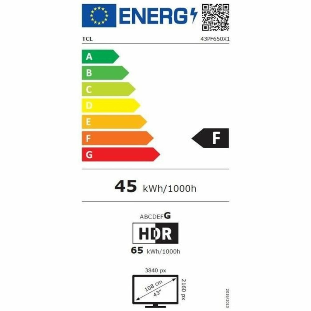 TV intelligente TCL TCL 43PF650 43" 4K Ultra HD LED HDR D-LED