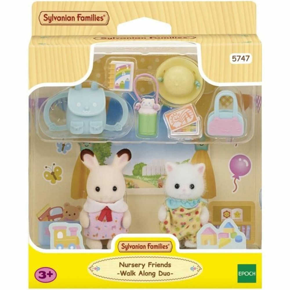 Playset Sylvanian Families The Baby Duo on a Walk 2 Stücke 9 Stücke