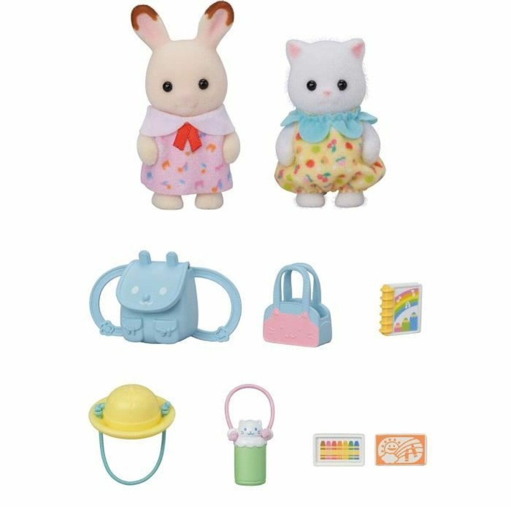Playset Sylvanian Families The Baby Duo on a Walk 2 Stücke 9 Stücke