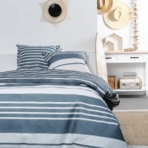 Parure de couette TODAY Bleu Blanc 240 x 200 cm A rayures
