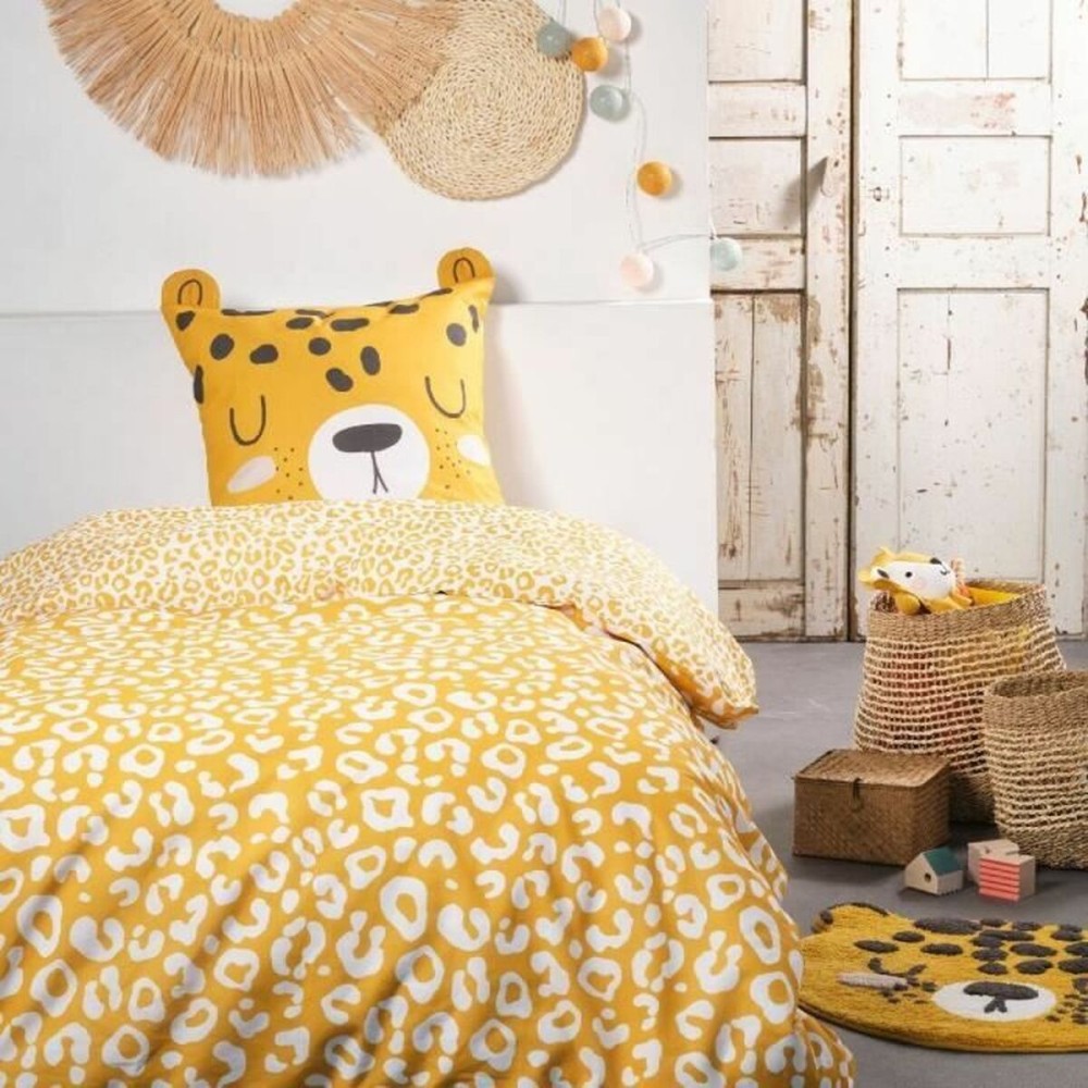 Parure de couette TODAY Jaune 140 x 200 cm Léopard