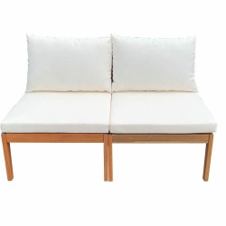 Garden sofa Alma White Brown Acacia 124 x 70 x 77,5 cm