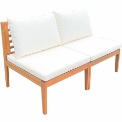 Canapé de jardin Alma Blanc Marron Bois d'acacia 124 x 70 x 77,5 cm