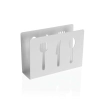 Serviettenring Versa Weiß Metall aus Keramik Stahl Eisen 4,5 x 10 x 15 cm Essbestecke