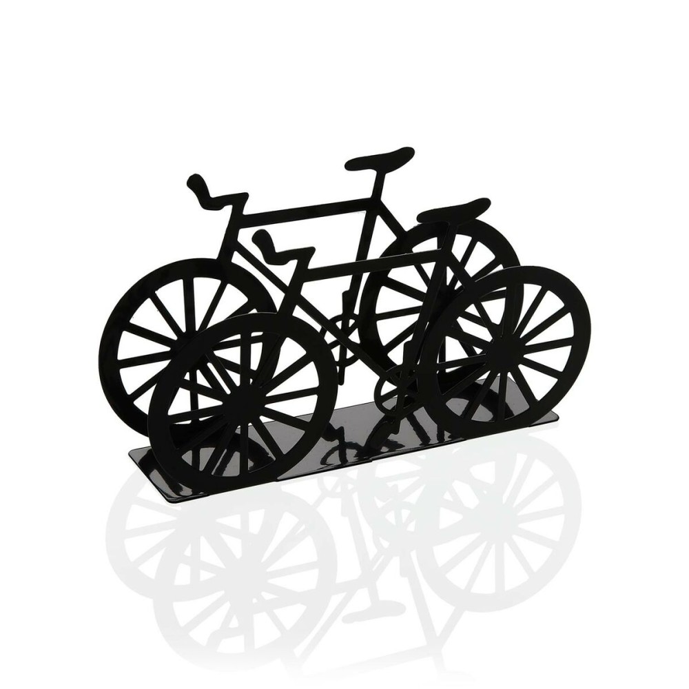Napkin holder Versa Black Metal Ceramic Steel Iron 4,5 x 9,5 x 16,5 cm Bicycle