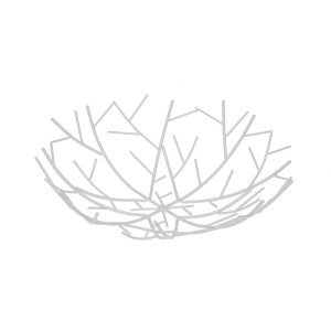 Fruit Bowl Versa White Metal Steel 30 x 9 x 30 cm