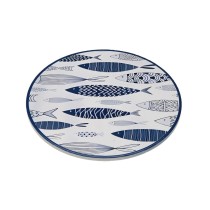 Dessous de plat Versa Bleu Liège Céramique Poissons 20 X 0,6 X 20 CM