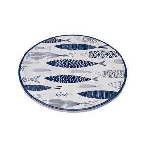 Untersetzer Versa Blau Kork aus Keramik Fische 20 X 0,6 X 20 CM