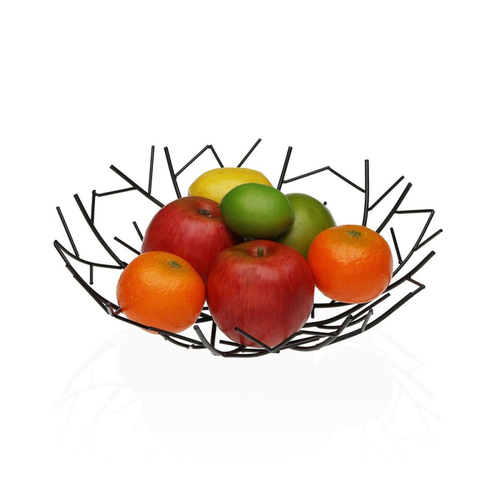 Obstschale Versa Schwarz Metall Stahl 30 x 9 x 30 cm