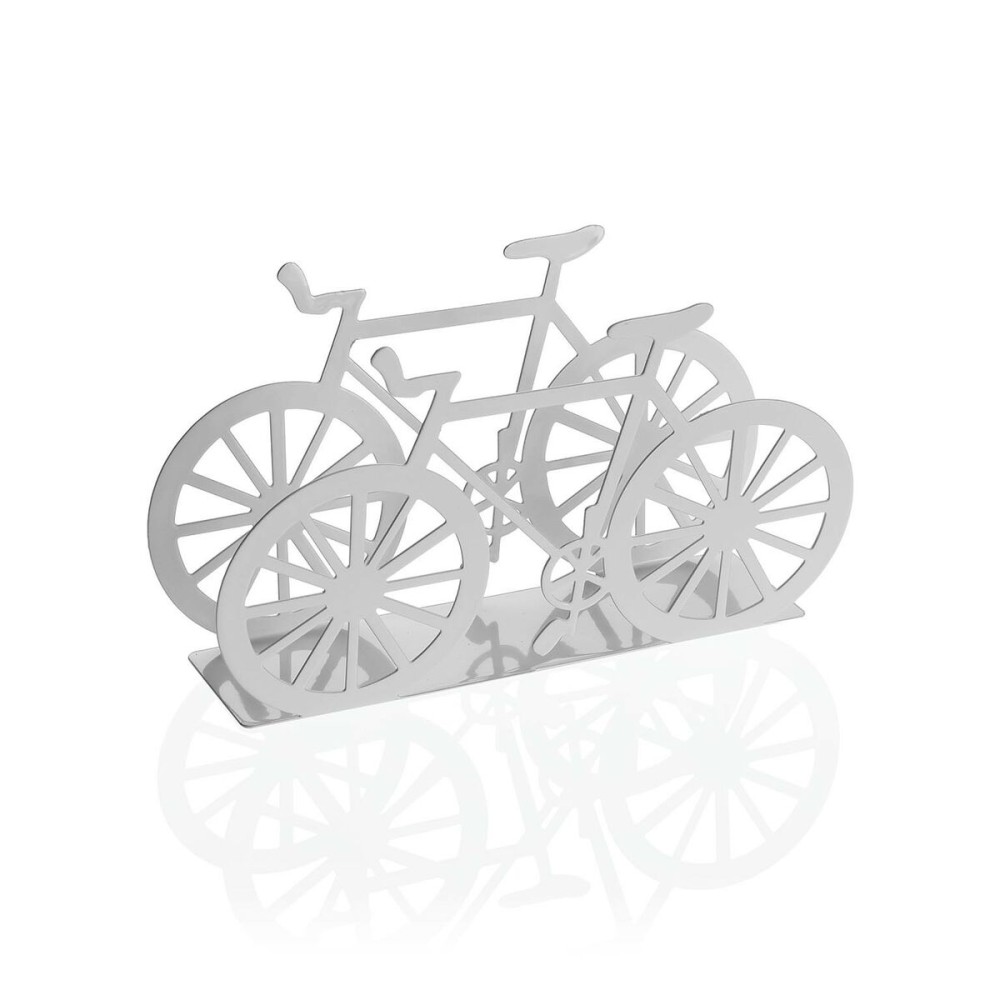 Napkin holder Versa White Metal Ceramic Steel Iron 4,5 x 9,5 x 16,5 cm Bicycle