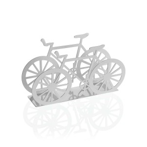 Napkin holder Versa White Metal Ceramic Steel Iron 4,5 x 9,5 x 16,5 cm Bicycle