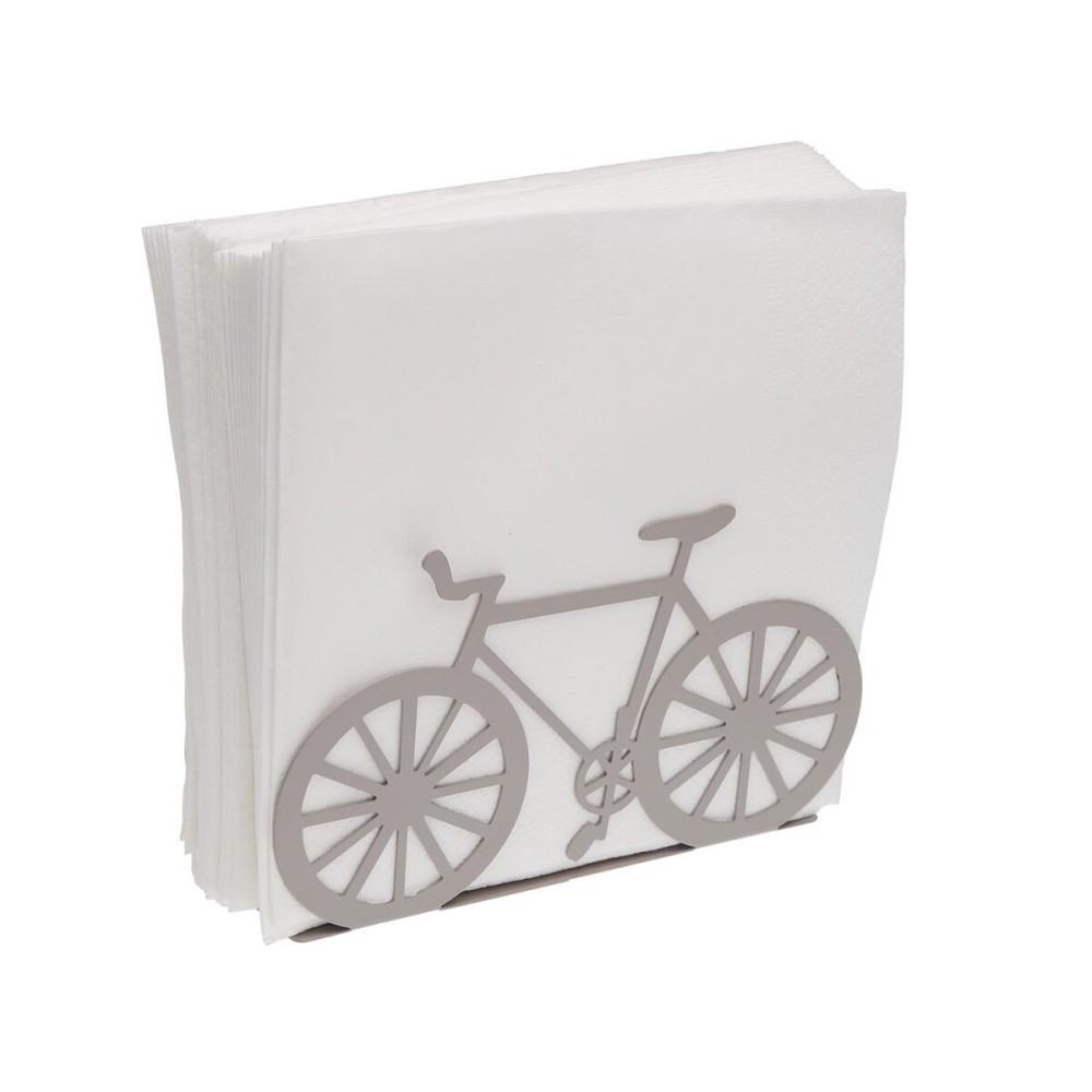 Napkin holder Versa Grey Metal Steel Iron 4,5 x 9,5 x 16,5 cm Bicycle