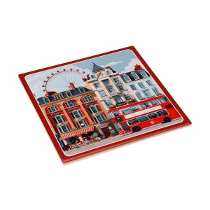 Untersetzer Versa London Kork aus Keramik 20 X 0,6 X 20 CM